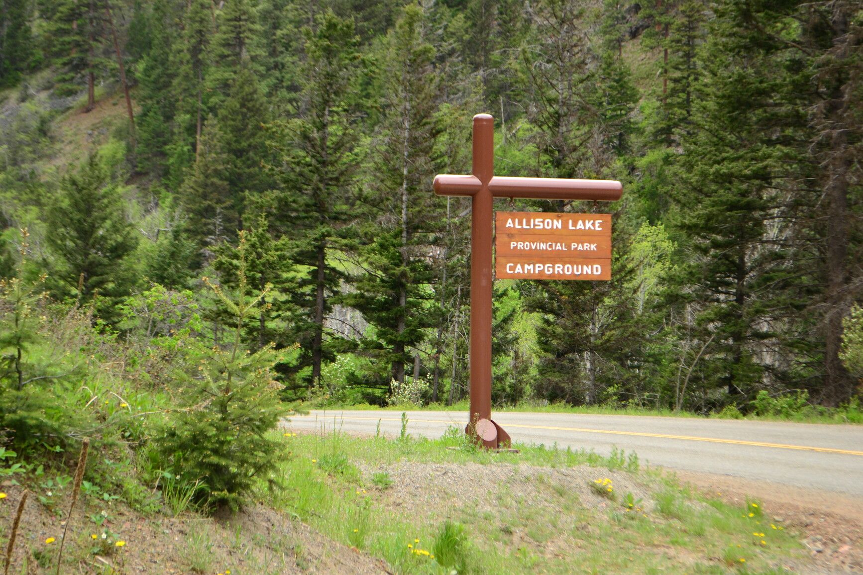 Park entrance sign for Allison Lake Park.