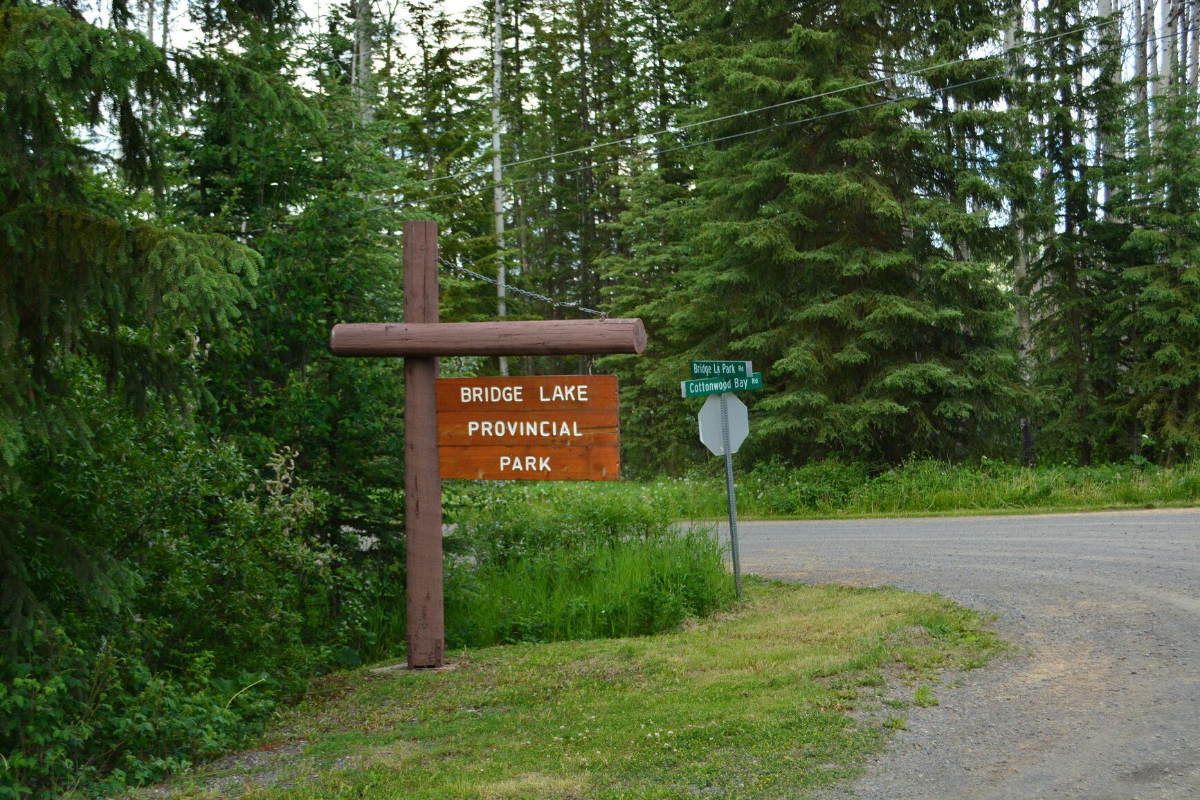 Bridge Lake Park entrance sign.