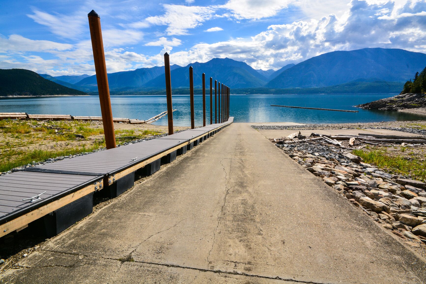 The boat launch in Arrow Lakes Provincial Park, Shelter Bay Site.