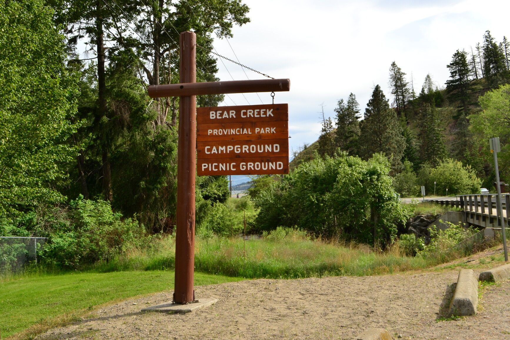 Entrance sign for Bear Creek Park.