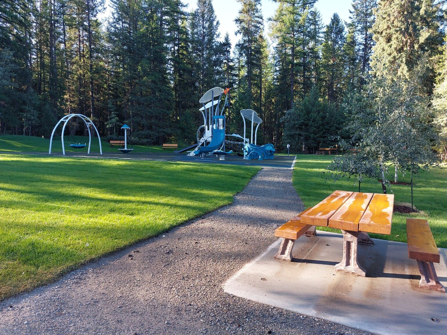 Day-use playground and picnic area at Jimsmith Lake Park.