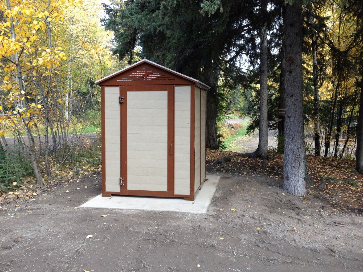 Toilet facility at Babine Lake Marine Park - Pendleton Bay Site.