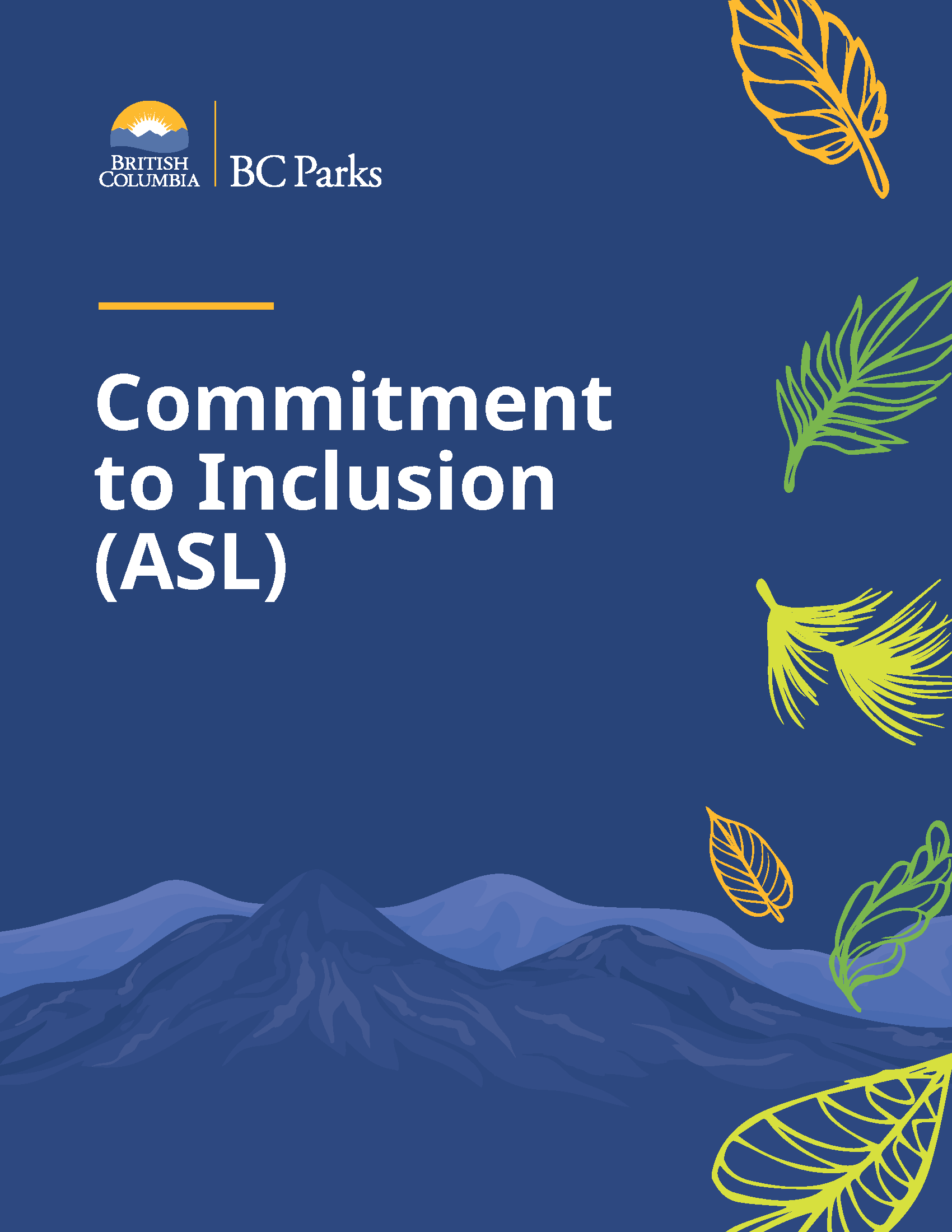 BC Parks Commitment to Inclusion PDF in ASL