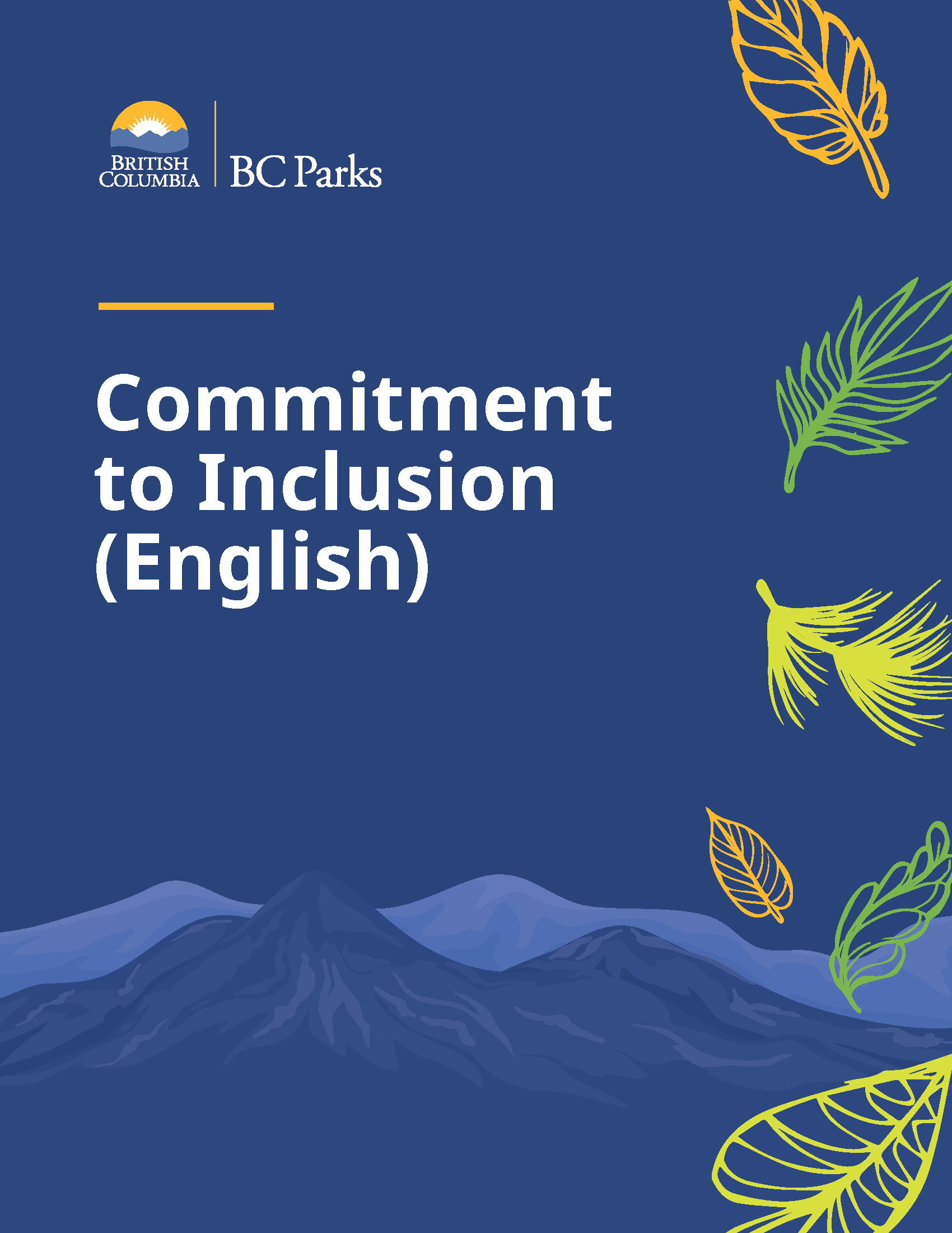 BC Parks Commitment to Inclusion PDF in English