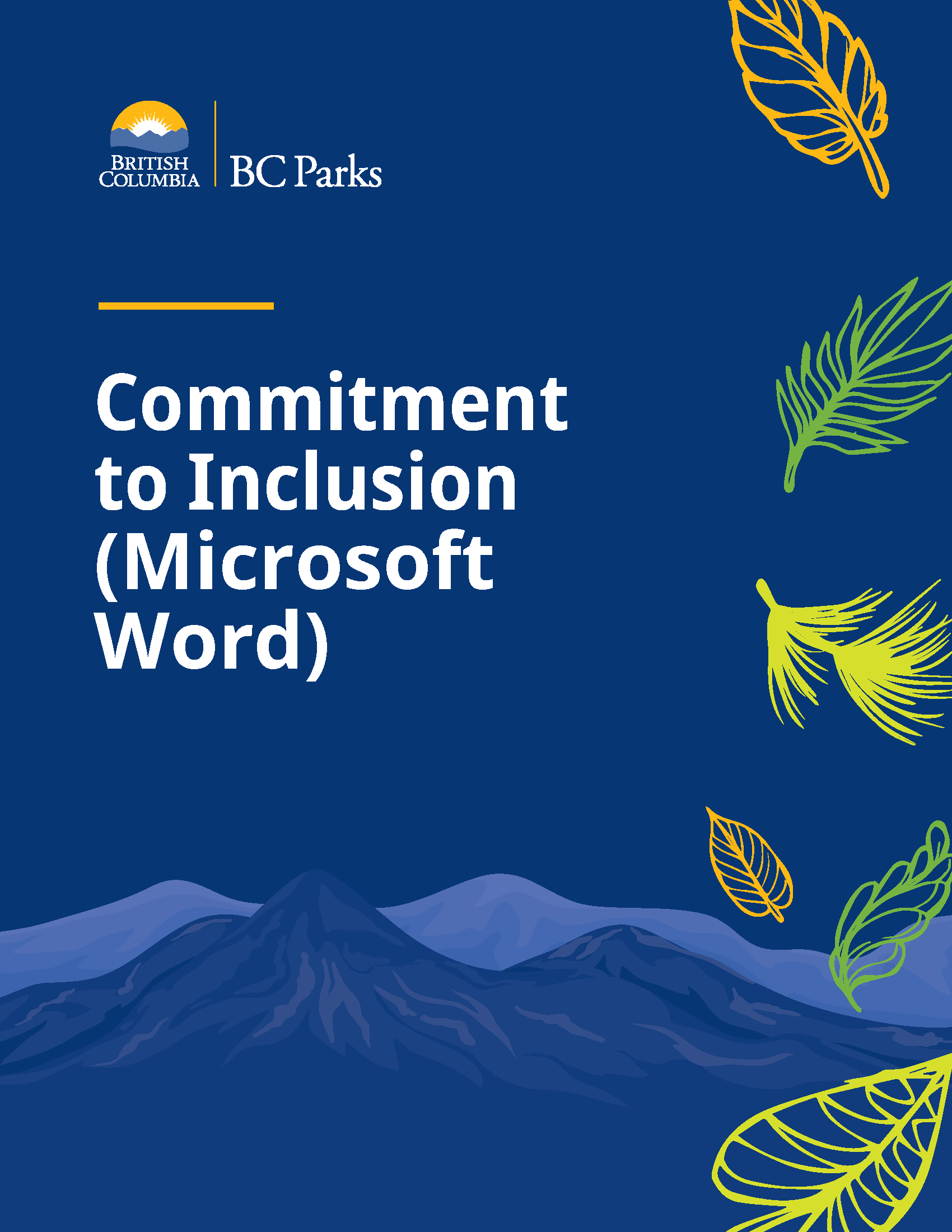 BC Parks Commitment to Inclusion Word document in English