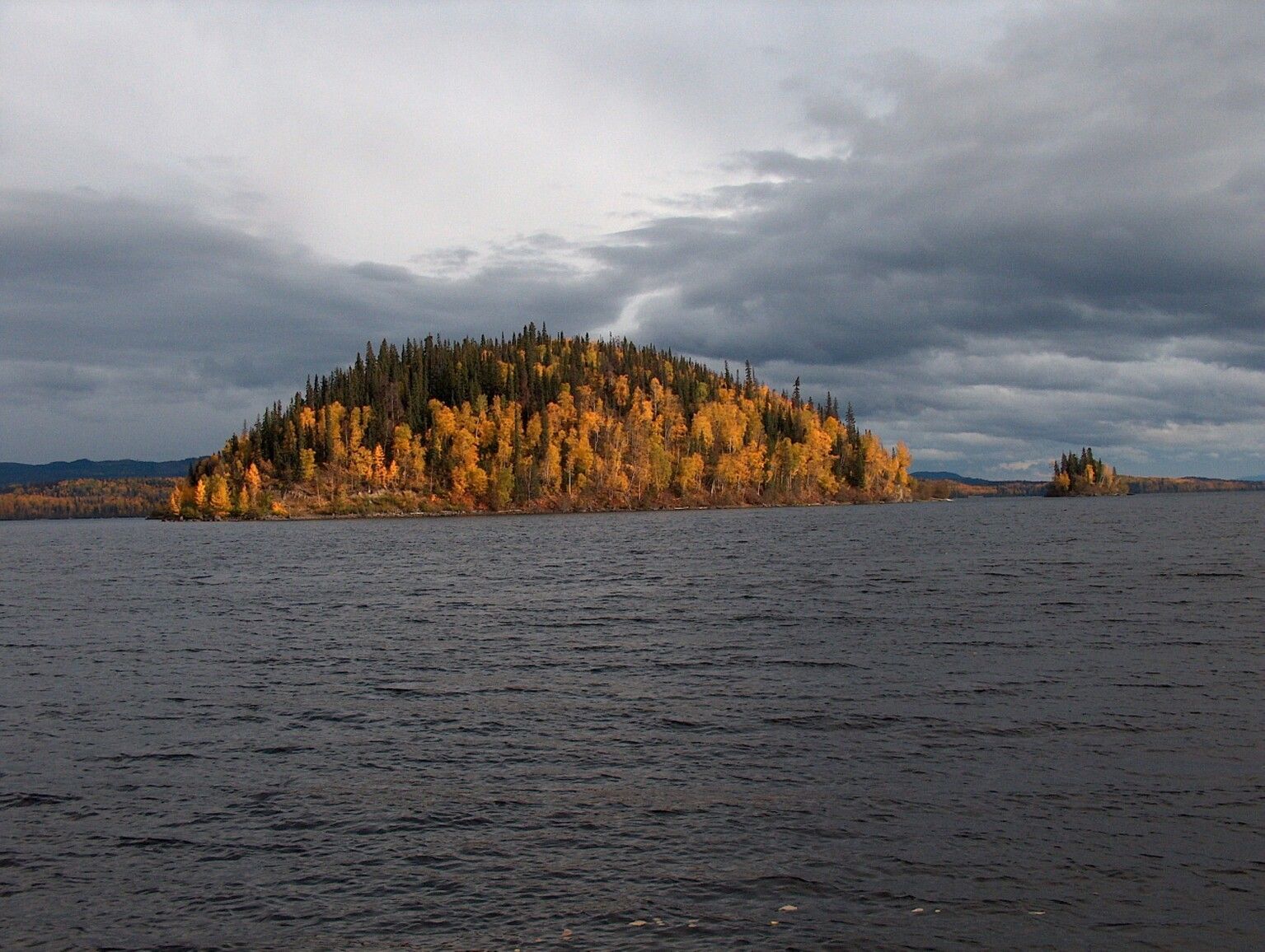 A fall day looking at Bear Island, part of Bear Island Conservancy.
