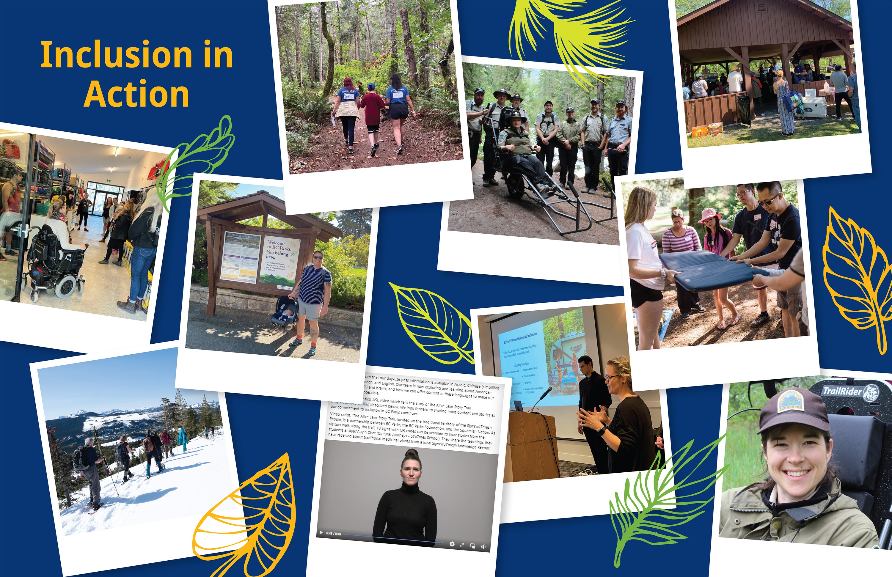 A collage of photo showing inclusion projects