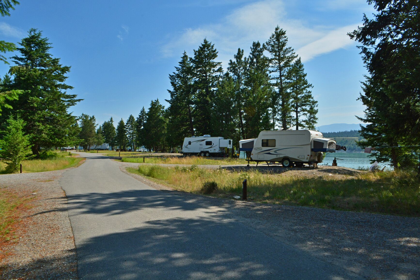 Koocanusa Lake in Kikomun Creek Park offers lakeside camping with plenty of room for RVs.