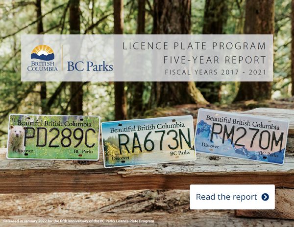 Link to BC Parks Licence Plate Program five-year report