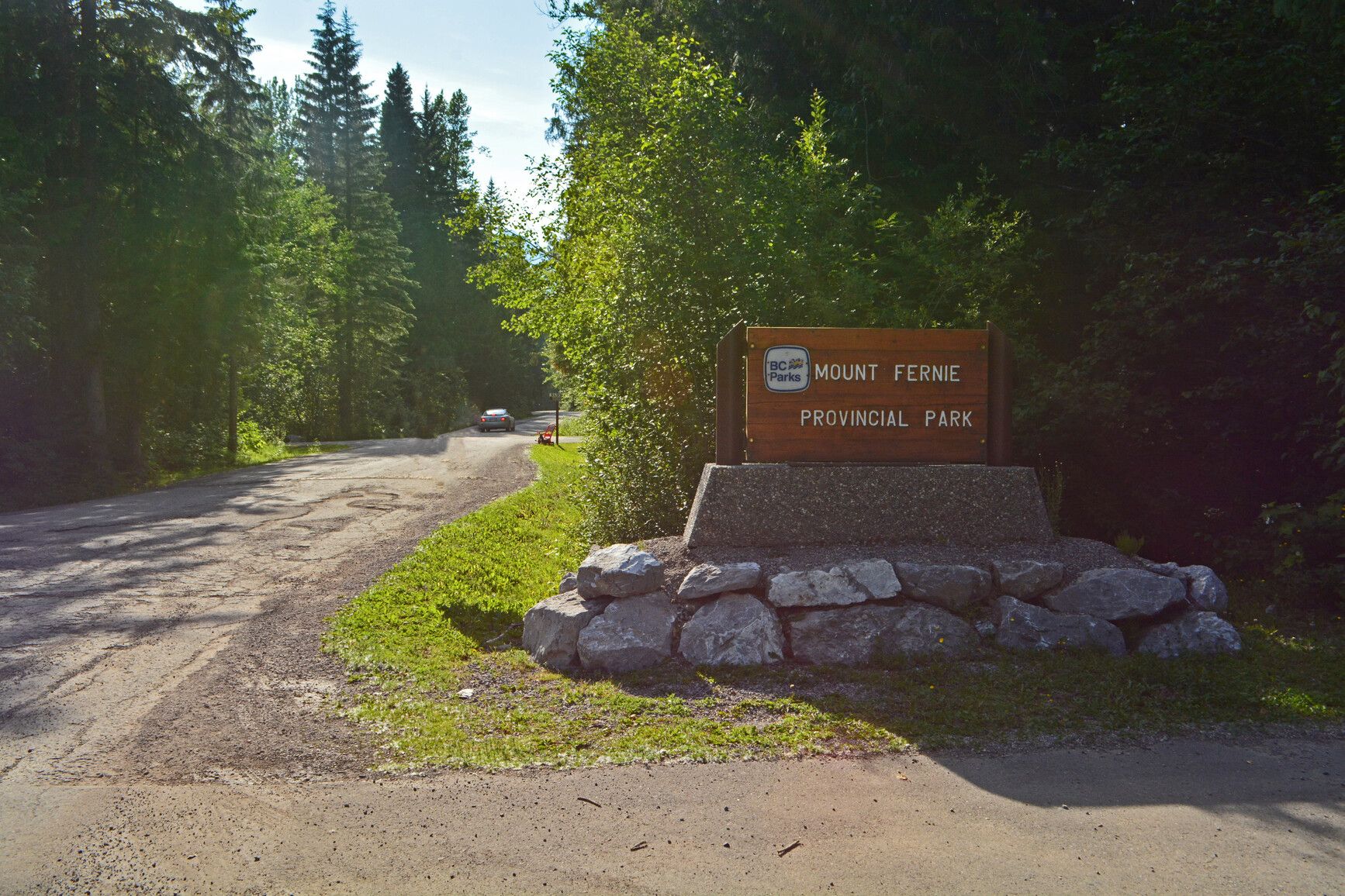 Mount Fernie Park entrance sign.