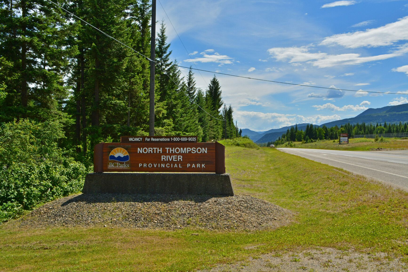 North Thompson River Park entrance sign.