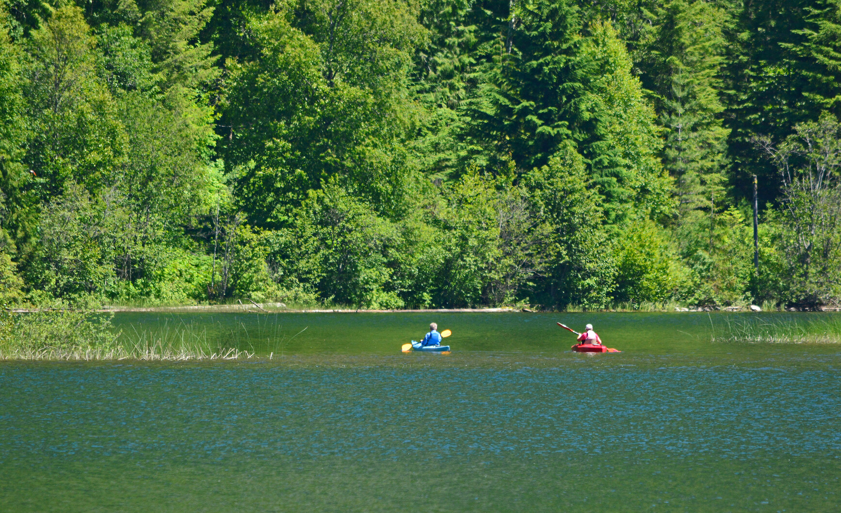 Kayakers on Summit Lake.