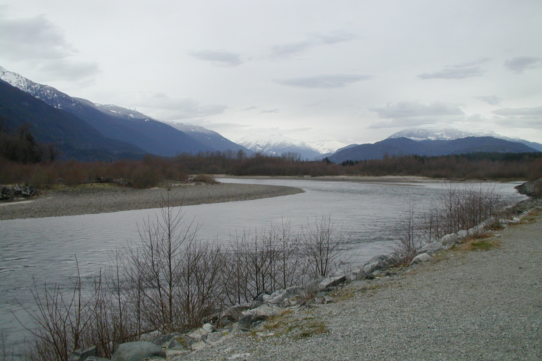Looking north up the Squamish River
